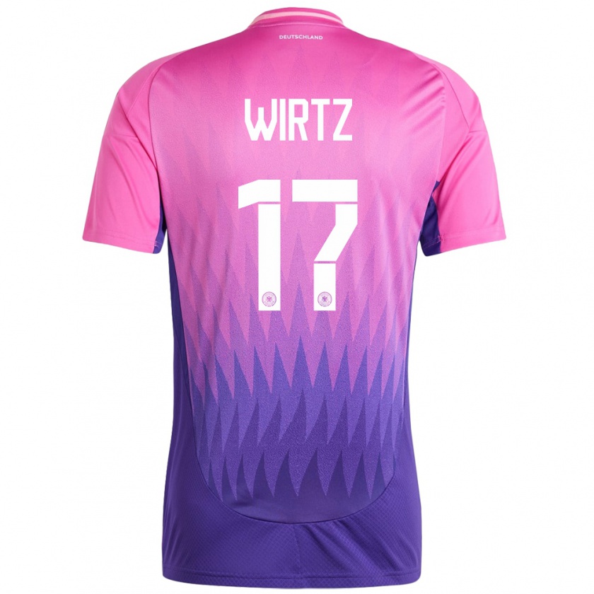 Kandiny Hombre Camiseta Alemania Florian Wirtz #17 Rosado Morado 2ª Equipación 24-26 La Camisa Chile