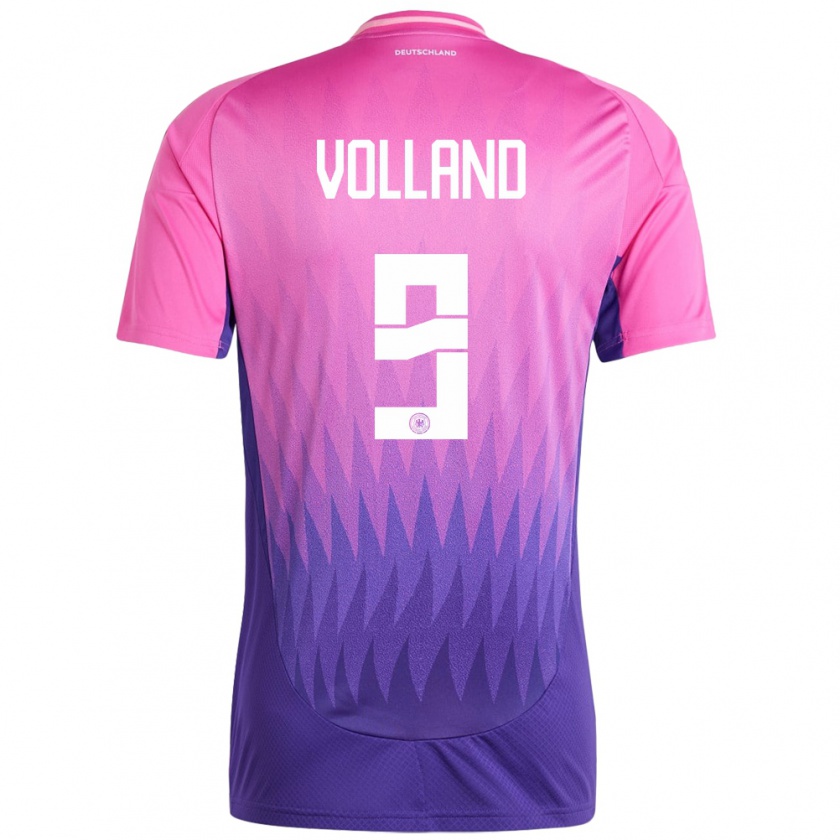 Kandiny Hombre Camiseta Alemania Kevin Volland #9 Rosado Morado 2ª Equipación 24-26 La Camisa Chile