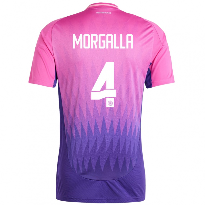 Kandiny Hombre Camiseta Alemania Leandro Morgalla #4 Rosado Morado 2ª Equipación 24-26 La Camisa Chile