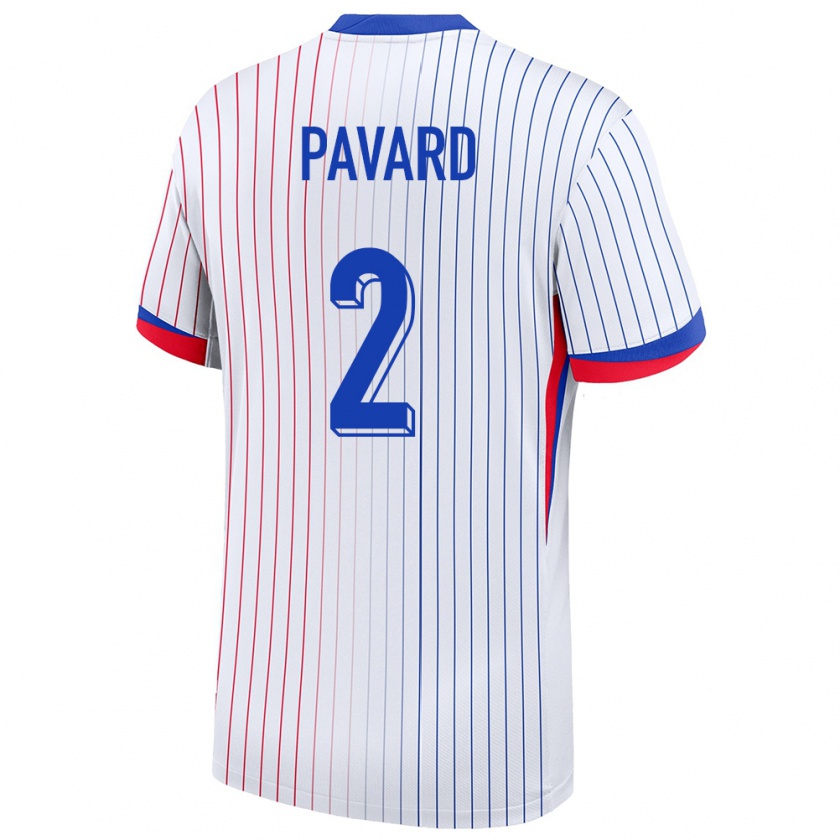 Kandiny Hombre Camiseta Francia Benjamin Pavard #2 Blanco 2ª Equipación 24-26 La Camisa Chile