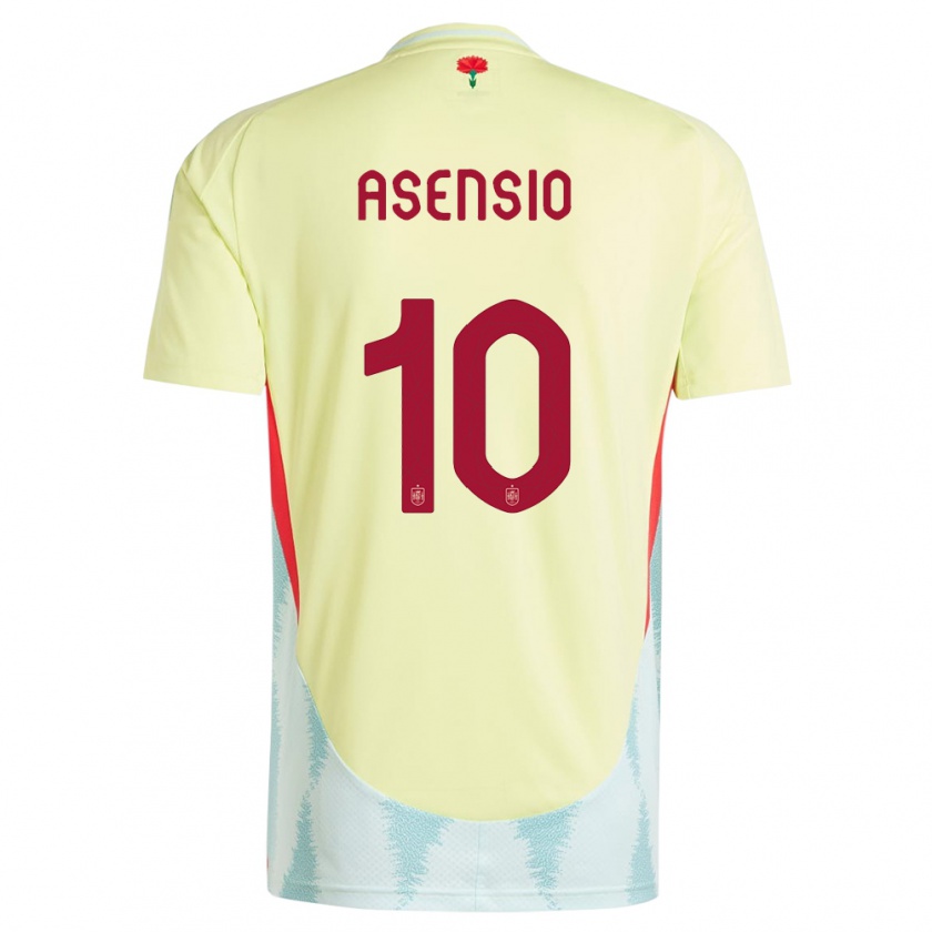 Kandiny Hombre Camiseta España Marco Asensio #10 Amarillo 2ª Equipación 24-26 La Camisa Chile