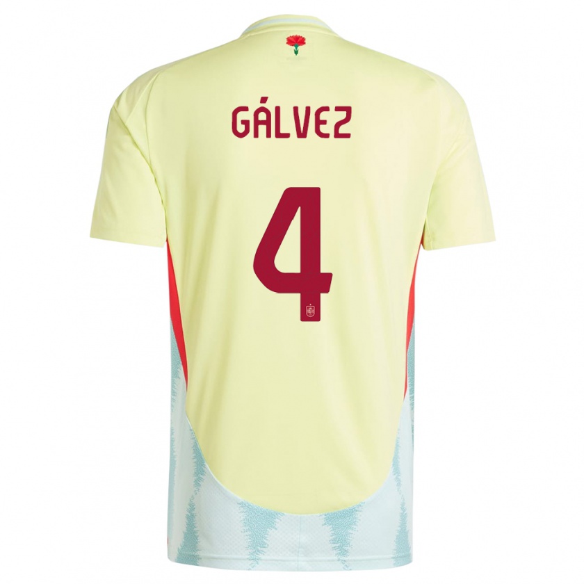 Kandiny Hombre Camiseta España Rocio Galvez #4 Amarillo 2ª Equipación 24-26 La Camisa Chile