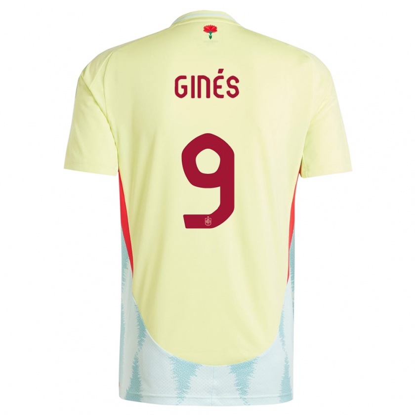 Kandiny Hombre Camiseta España Alvaro Gines #9 Amarillo 2ª Equipación 24-26 La Camisa Chile