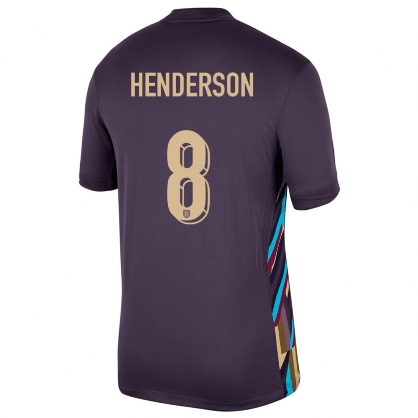 Kandiny Hombre Camiseta Inglaterra Jordan Henderson #8 Pasa Oscura 2ª Equipación 24-26 La Camisa Chile