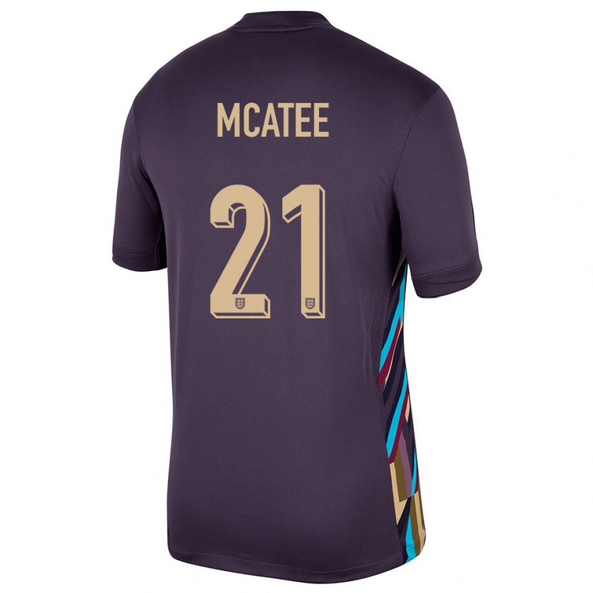 Kandiny Hombre Camiseta Inglaterra James Mcatee #21 Pasa Oscura 2ª Equipación 24-26 La Camisa Chile