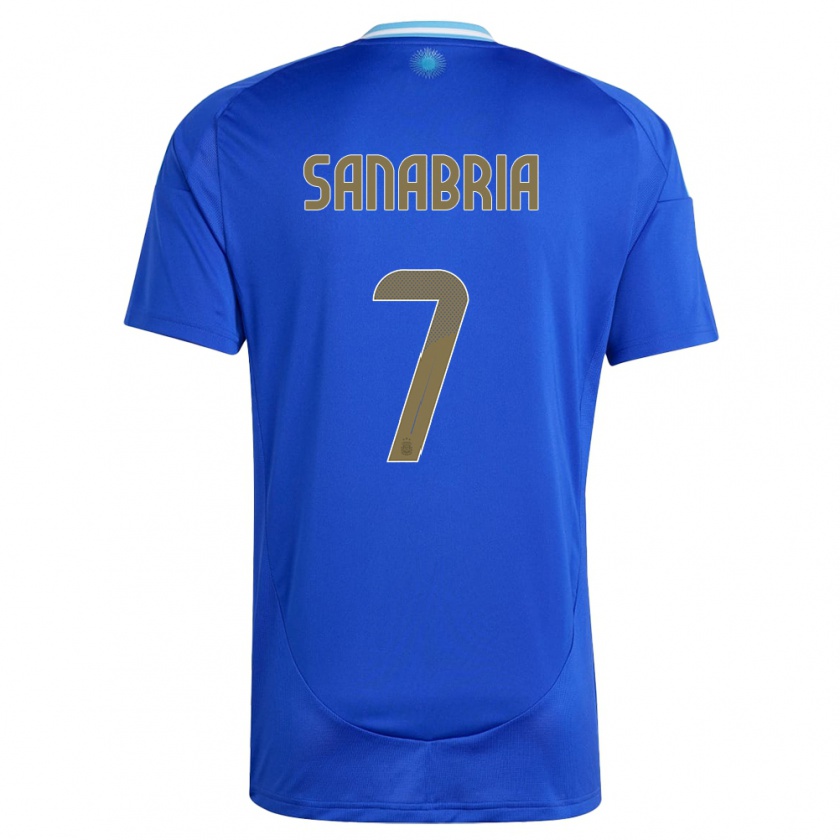 Kandiny Hombre Camiseta Argentina Mateo Sanabria #7 Azul 2ª Equipación 24-26 La Camisa Chile