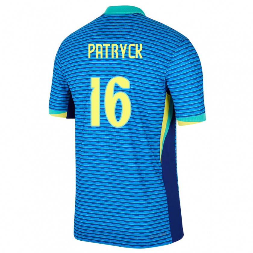 Kandiny Hombre Camiseta Brasil Patryck #16 Azul 2ª Equipación 24-26 La Camisa Chile