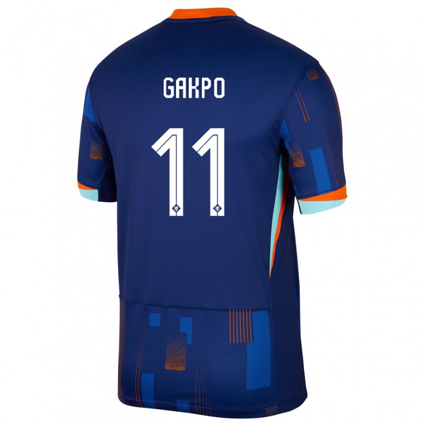 Kandiny Hombre Camiseta Países Bajos Cody Gakpo #11 Azul 2ª Equipación 24-26 La Camisa Chile