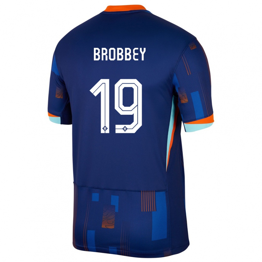 Kandiny Hombre Camiseta Países Bajos Brian Brobbey #19 Azul 2ª Equipación 24-26 La Camisa Chile