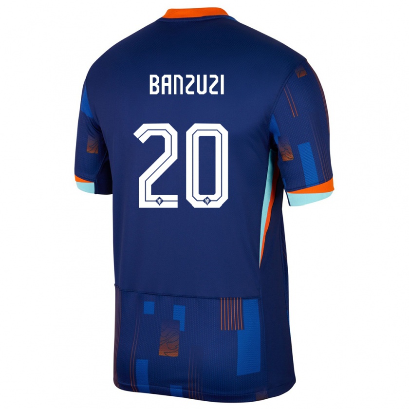 Kandiny Hombre Camiseta Países Bajos Ezechiel Banzuzi #20 Azul 2ª Equipación 24-26 La Camisa Chile