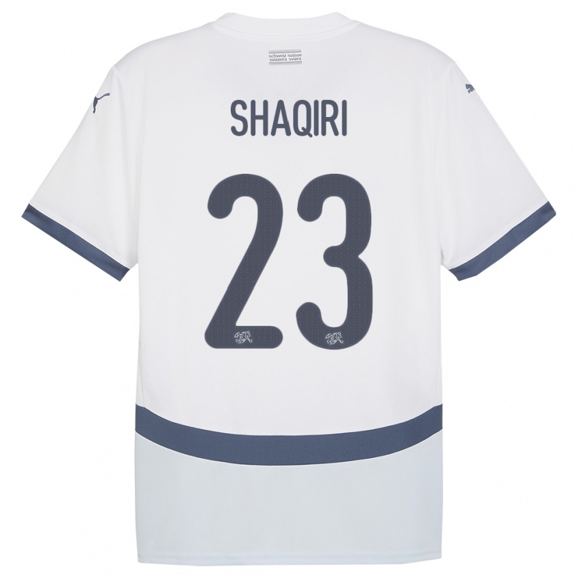 Kandiny Hombre Camiseta Suiza Xherdan Shaqiri #23 Blanco 2ª Equipación 24-26 La Camisa Chile