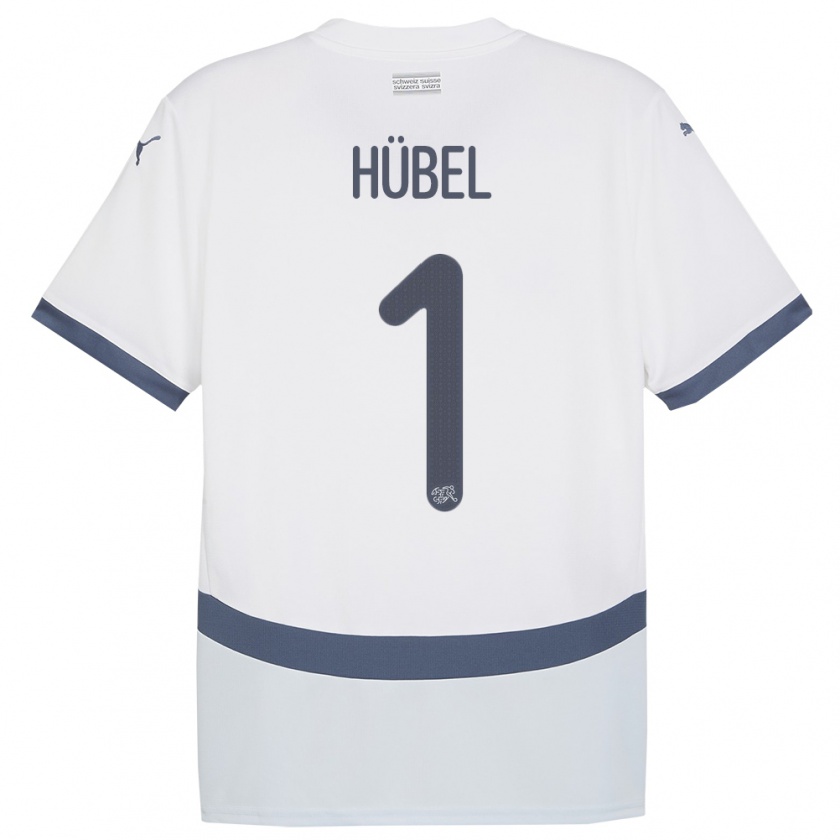 Kandiny Hombre Camiseta Suiza Marvin Hubel #1 Blanco 2ª Equipación 24-26 La Camisa Chile