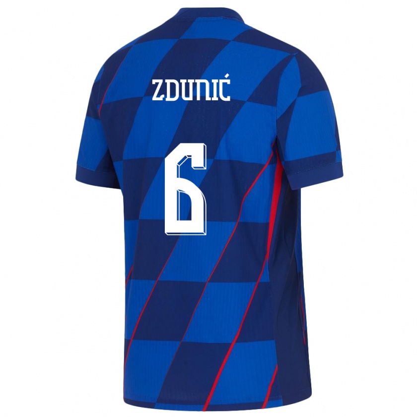 Kandiny Hombre Camiseta Croacia Lea Zdunic #6 Azul 2ª Equipación 24-26 La Camisa Chile