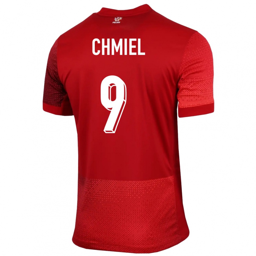 Kandiny Hombre Camiseta Polonia George Chmiel #9 Rojo 2ª Equipación 24-26 La Camisa Chile