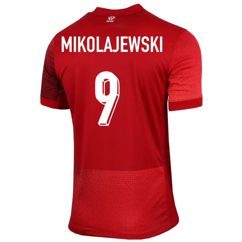 Kandiny Hombre Camiseta Polonia Daniel Mikolajewski #9 Rojo 2ª Equipación 24-26 La Camisa Chile