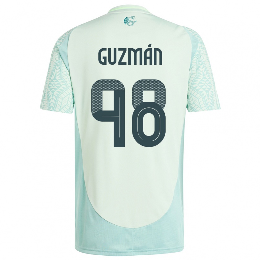 Kandiny Hombre Camiseta México Kinberly Guzman #98 Lino Verde 2ª Equipación 24-26 La Camisa Chile