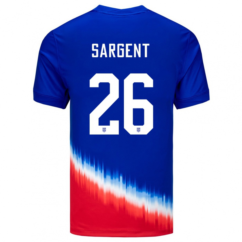 Kandiny Hombre Camiseta Estados Unidos Josh Sargent #26 Azul 2ª Equipación 24-26 La Camisa Chile