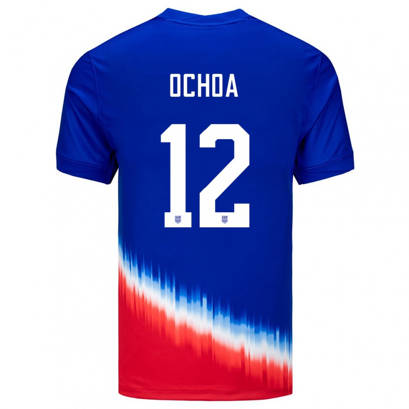 Kandiny Hombre Camiseta Estados Unidos Emmanuel Ochoa #12 Azul 2ª Equipación 24-26 La Camisa Chile