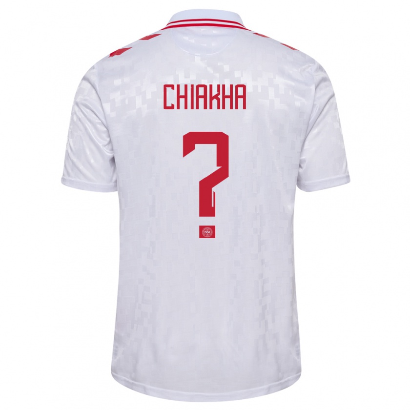 Kandiny Hombre Camiseta Dinamarca Amin Chiakha #0 Blanco 2ª Equipación 24-26 La Camisa Chile