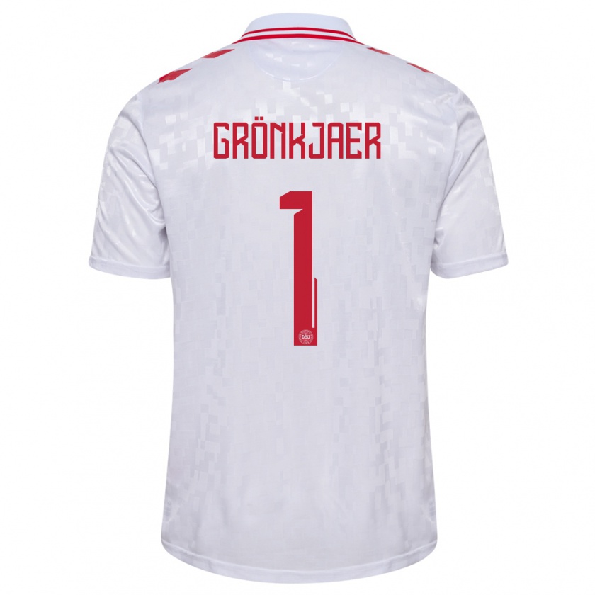 Kandiny Hombre Camiseta Dinamarca Bertil Grönkjaer #1 Blanco 2ª Equipación 24-26 La Camisa Chile