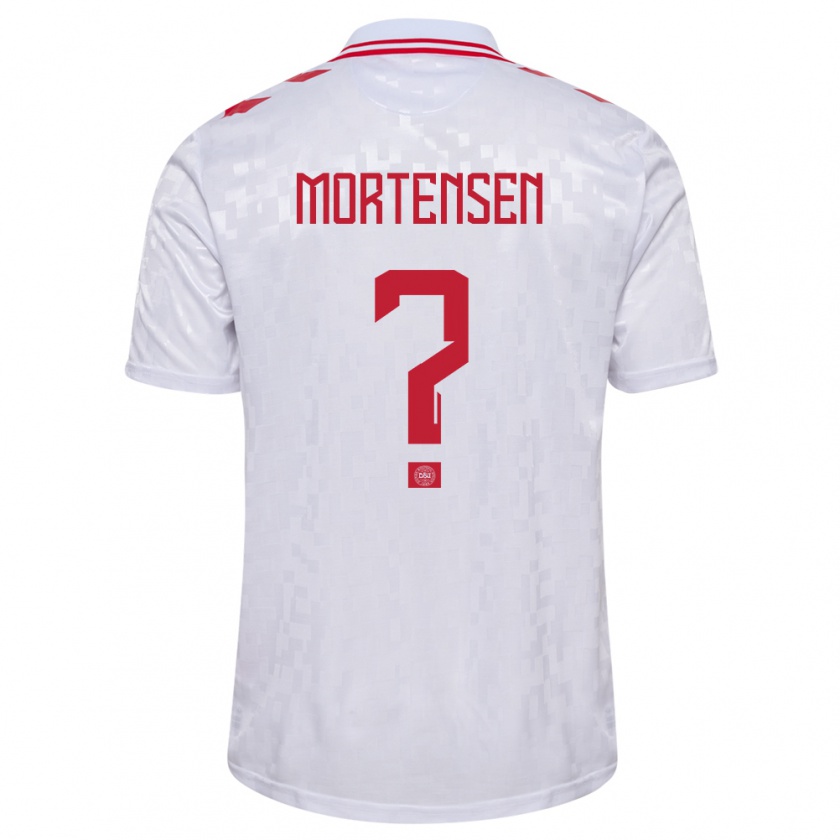 Kandiny Hombre Camiseta Dinamarca Malthe Mortensen #0 Blanco 2ª Equipación 24-26 La Camisa Chile