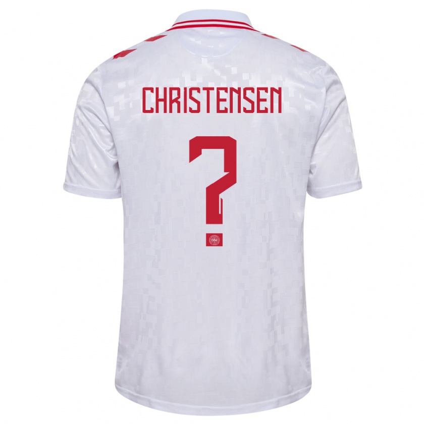 Kandiny Hombre Camiseta Dinamarca Sebastian Christensen #0 Blanco 2ª Equipación 24-26 La Camisa Chile