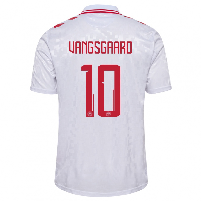 Kandiny Hombre Camiseta Dinamarca Amalie Vangsgaard #10 Blanco 2ª Equipación 24-26 La Camisa Chile