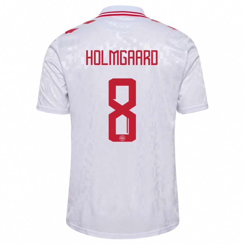 Kandiny Hombre Camiseta Dinamarca Sara Holmgaard #8 Blanco 2ª Equipación 24-26 La Camisa Chile