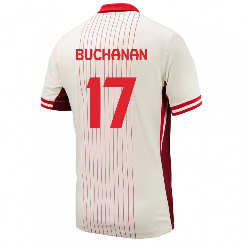 Kandiny Hombre Camiseta Canadá Tajon Buchanan #17 Blanco 2ª Equipación 24-26 La Camisa Chile