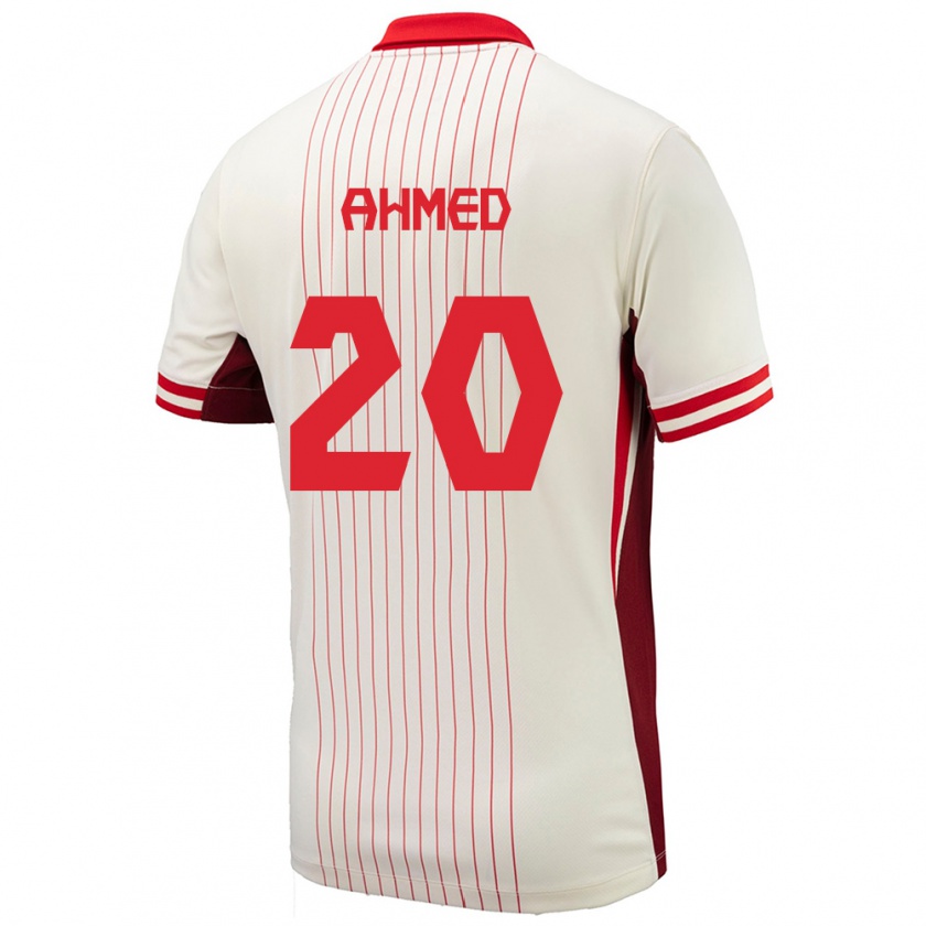 Kandiny Hombre Camiseta Canadá Ali Ahmed #20 Blanco 2ª Equipación 24-26 La Camisa Chile