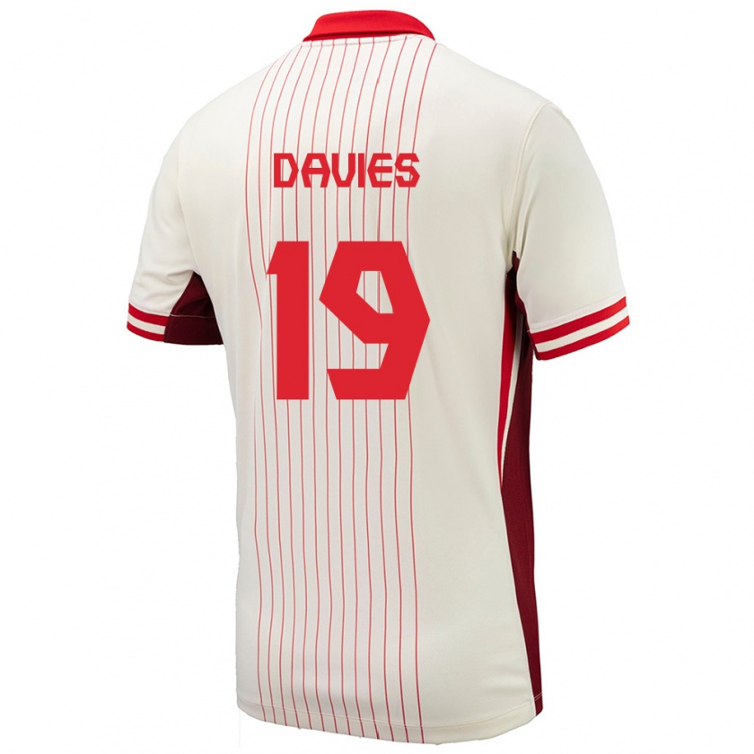 Kandiny Hombre Camiseta Canadá Alphonso Davies #19 Blanco 2ª Equipación 24-26 La Camisa Chile