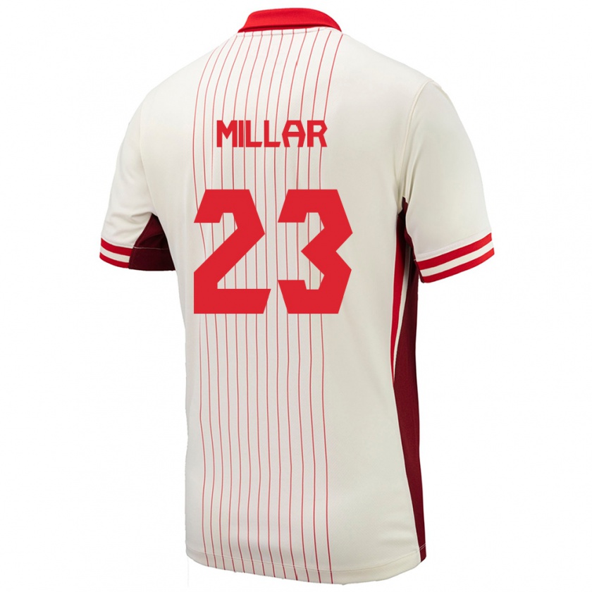 Kandiny Hombre Camiseta Canadá Liam Millar #23 Blanco 2ª Equipación 24-26 La Camisa Chile