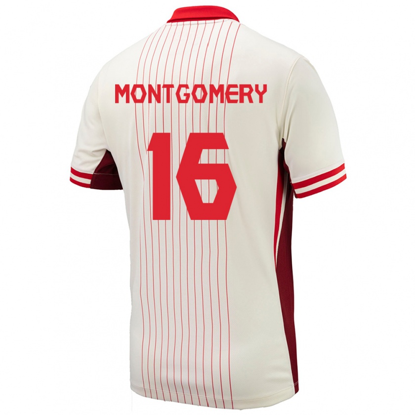 Kandiny Hombre Camiseta Canadá Callum Montgomery #16 Blanco 2ª Equipación 24-26 La Camisa Chile