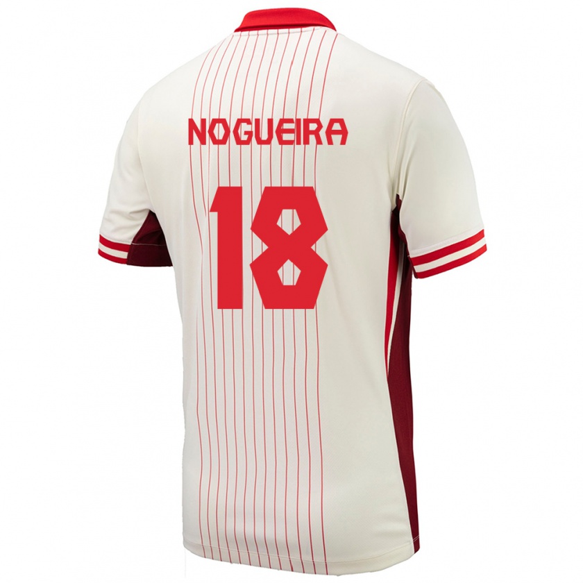 Kandiny Hombre Camiseta Canadá Matthew Nogueira #18 Blanco 2ª Equipación 24-26 La Camisa Chile