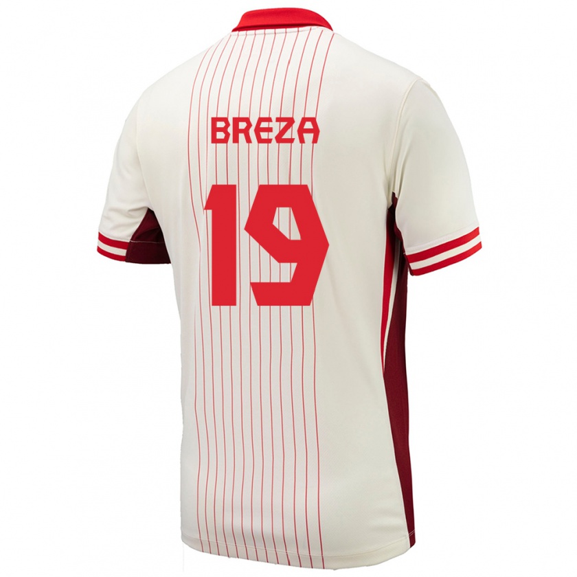 Kandiny Hombre Camiseta Canadá Sebastian Breza #19 Blanco 2ª Equipación 24-26 La Camisa Chile