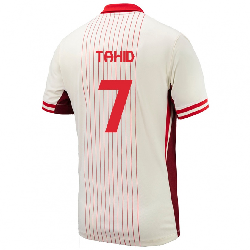 Kandiny Hombre Camiseta Canadá Taryck Tahid #7 Blanco 2ª Equipación 24-26 La Camisa Chile