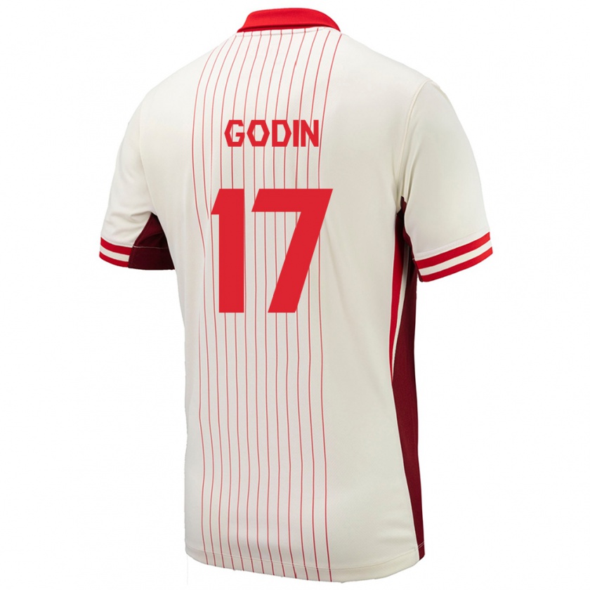 Kandiny Hombre Camiseta Canadá Étienne Godin #17 Blanco 2ª Equipación 24-26 La Camisa Chile