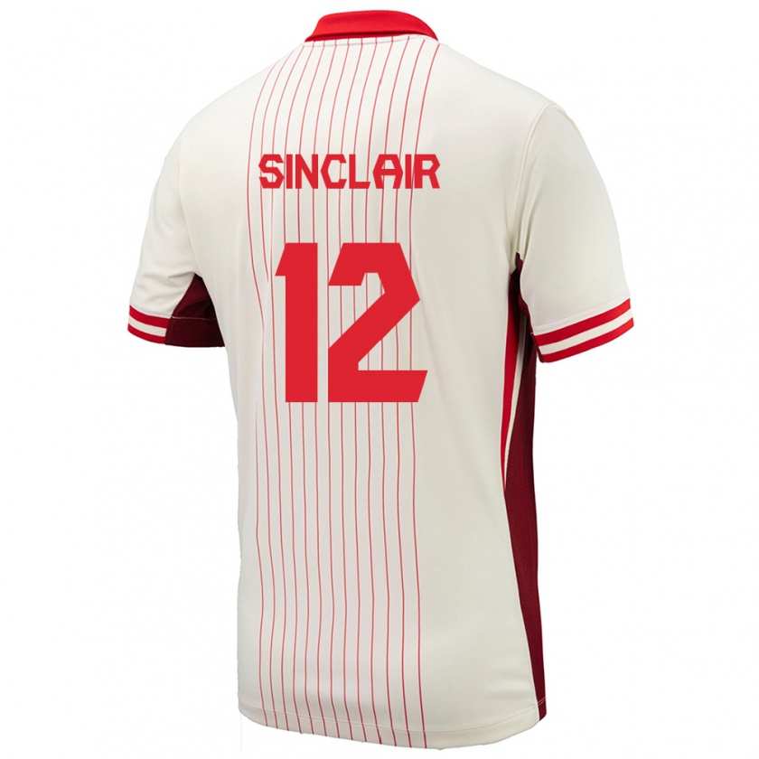 Kandiny Hombre Camiseta Canadá Christine Sinclair #12 Blanco 2ª Equipación 24-26 La Camisa Chile