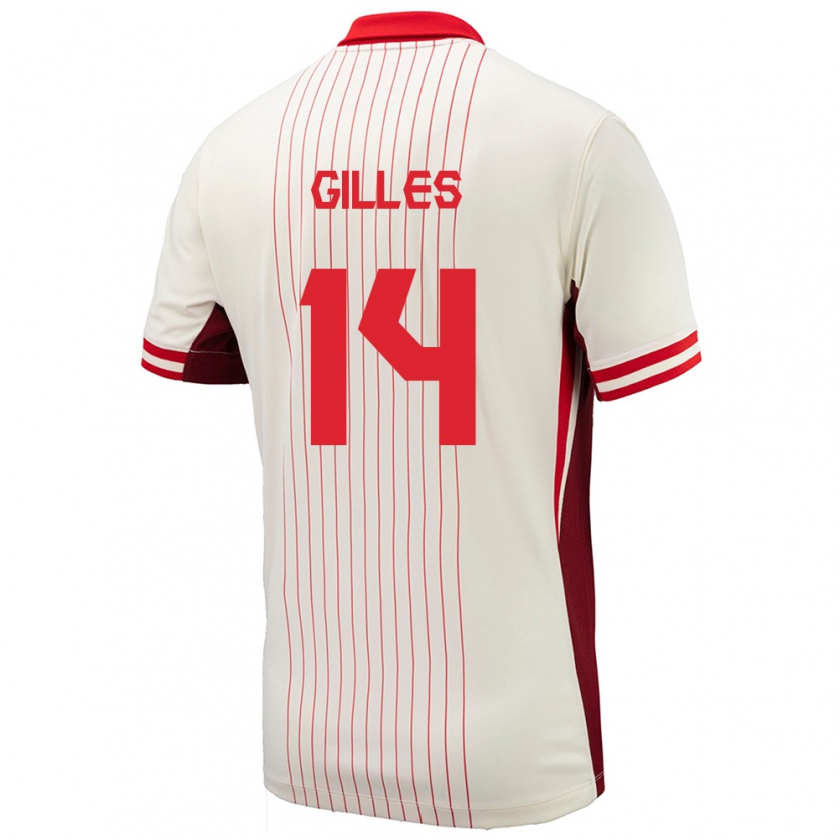 Kandiny Hombre Camiseta Canadá Vanessa Gilles #14 Blanco 2ª Equipación 24-26 La Camisa Chile