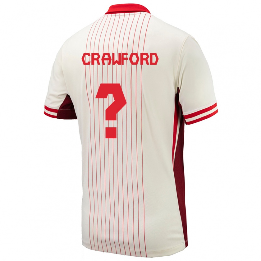 Kandiny Hombre Camiseta Canadá Tyler Crawford #0 Blanco 2ª Equipación 24-26 La Camisa Chile