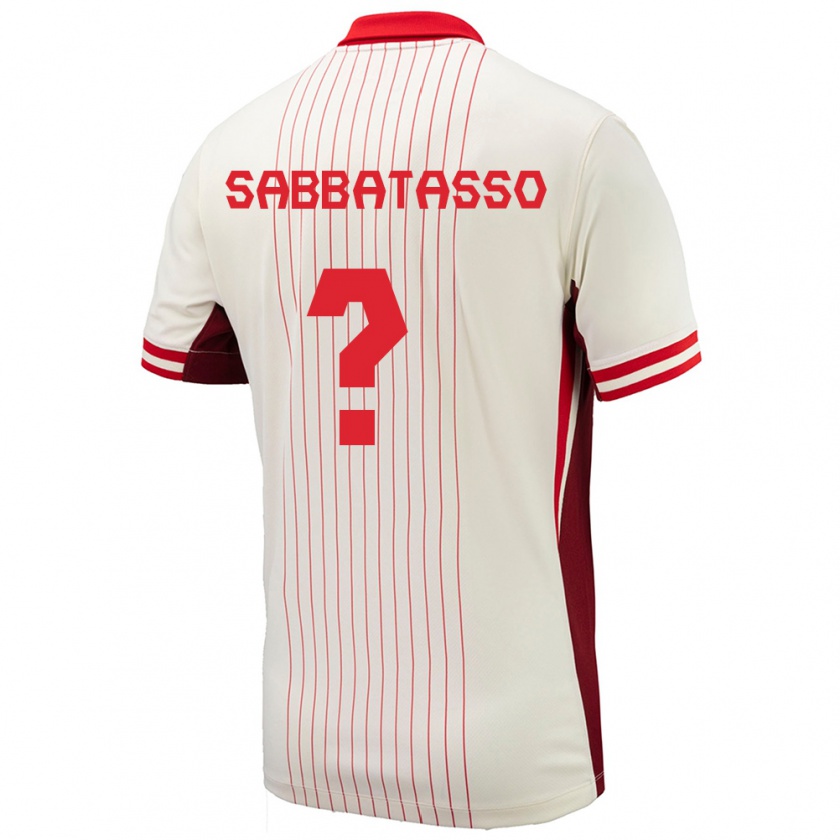 Kandiny Hombre Camiseta Canadá Jeronimo Sabbatasso #0 Blanco 2ª Equipación 24-26 La Camisa Chile