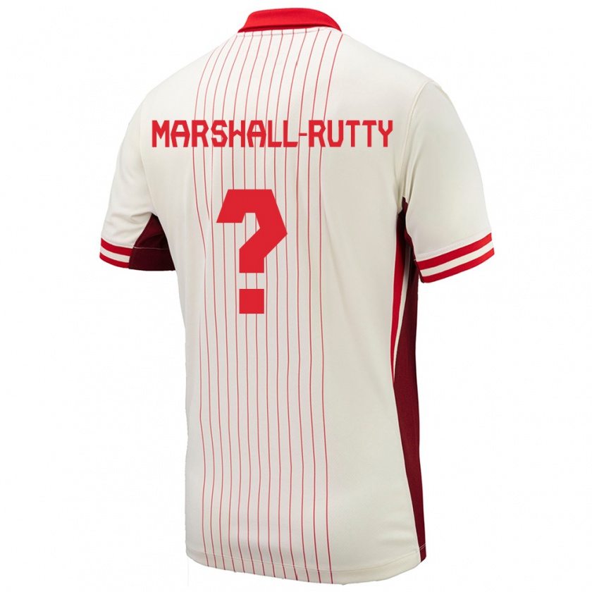 Kandiny Hombre Camiseta Canadá Jahkeele Marshall Rutty #0 Blanco 2ª Equipación 24-26 La Camisa Chile