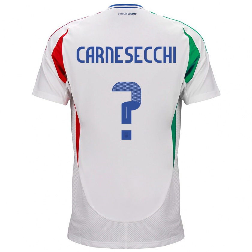 Kandiny Hombre Camiseta Italia Marco Carnesecchi #0 Blanco 2ª Equipación 24-26 La Camisa Chile