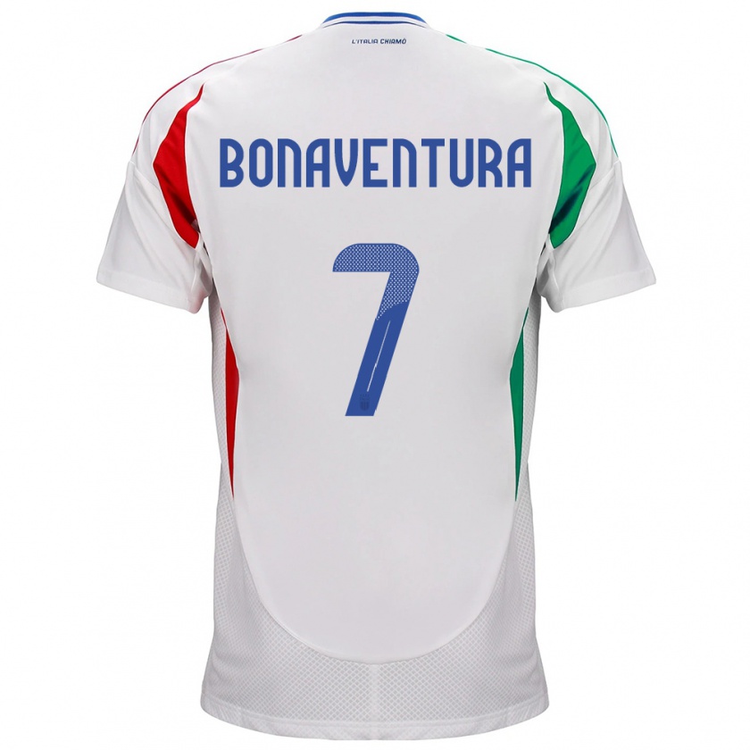 Kandiny Hombre Camiseta Italia Giacomo Bonaventura #7 Blanco 2ª Equipación 24-26 La Camisa Chile