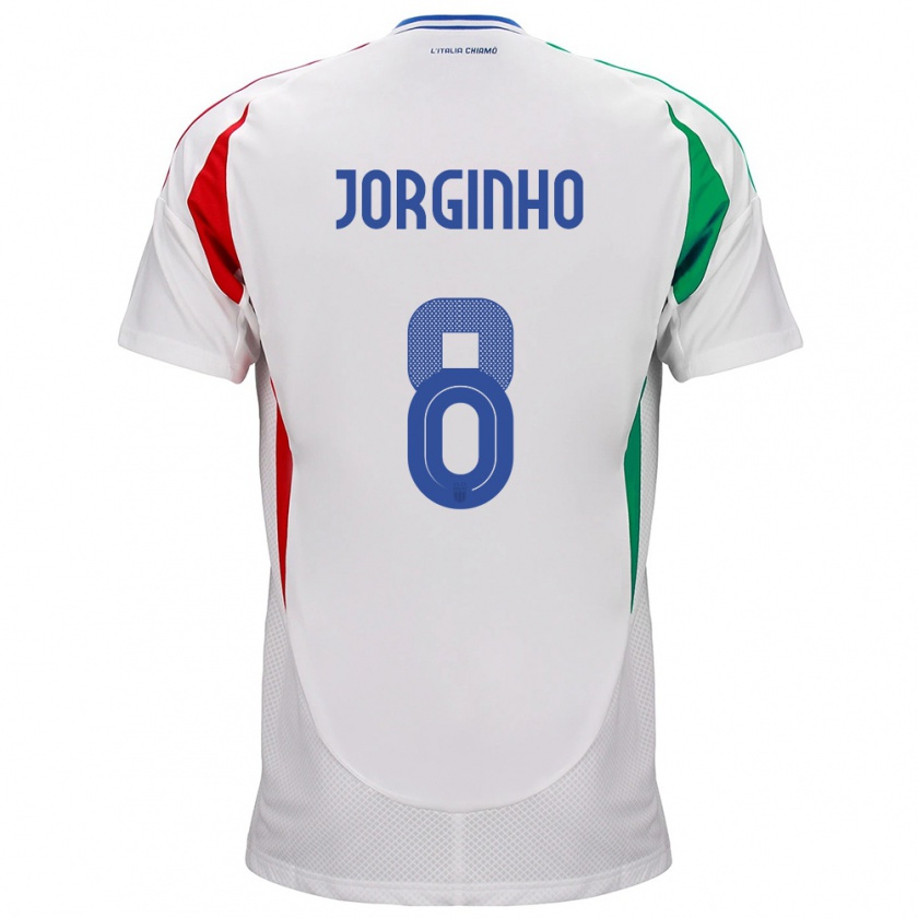 Kandiny Hombre Camiseta Italia Jorginho #8 Blanco 2ª Equipación 24-26 La Camisa Chile