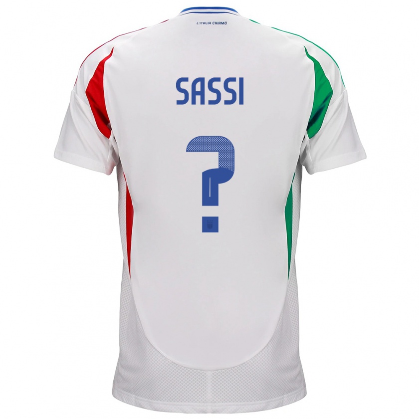 Kandiny Hombre Camiseta Italia Jacopo Sassi #0 Blanco 2ª Equipación 24-26 La Camisa Chile