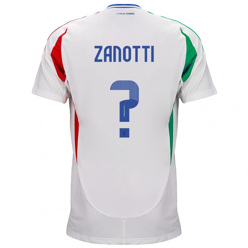 Kandiny Hombre Camiseta Italia Mattia Zanotti #0 Blanco 2ª Equipación 24-26 La Camisa Chile