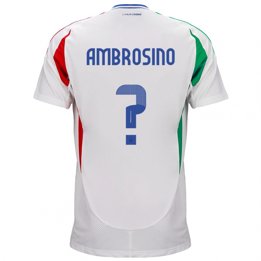 Kandiny Hombre Camiseta Italia Giuseppe Ambrosino #0 Blanco 2ª Equipación 24-26 La Camisa Chile