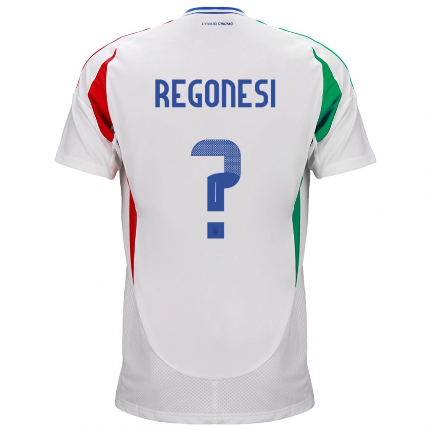 Kandiny Hombre Camiseta Italia Iacopo Regonesi #0 Blanco 2ª Equipación 24-26 La Camisa Chile