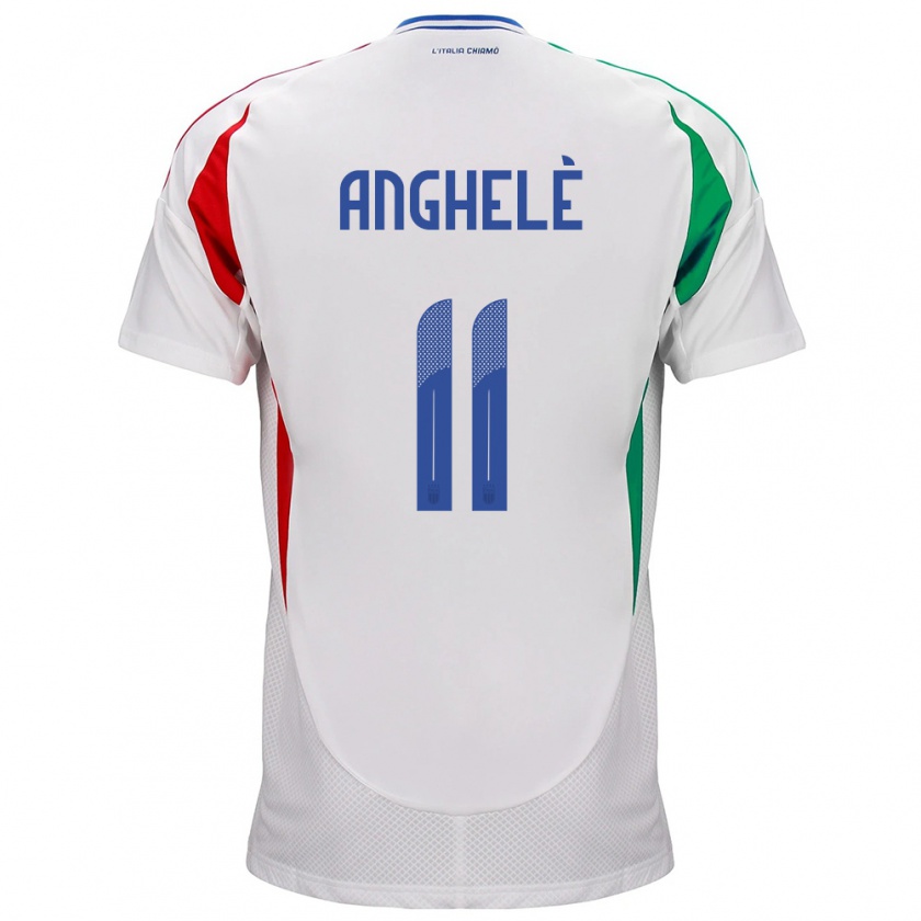 Kandiny Hombre Camiseta Italia Lorenzo Anghelè #11 Blanco 2ª Equipación 24-26 La Camisa Chile